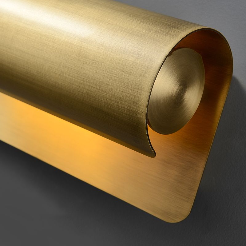 Iluminación de pared de medio cilindro de metal estilo moderno de luces múltiples lámparas de pared en latón