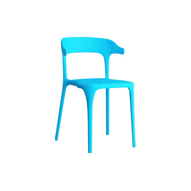 Open Back Dining Side Chair Contemporary Plastic Dining Armless Chair