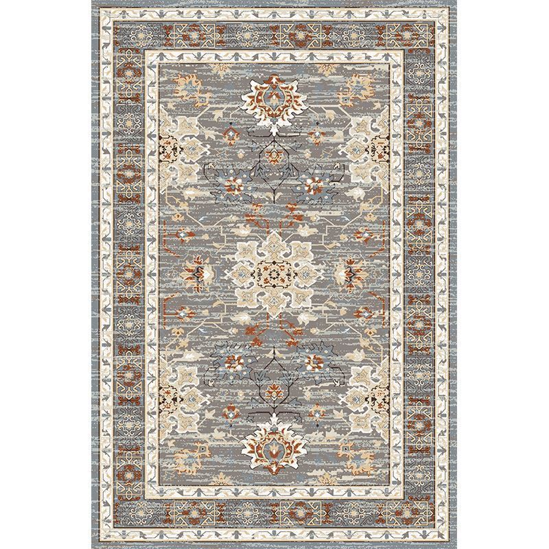 Moroccan Medallion Pattern Carpet Polyester Area Rug Stain Resistant Indoor Rug for Living Room