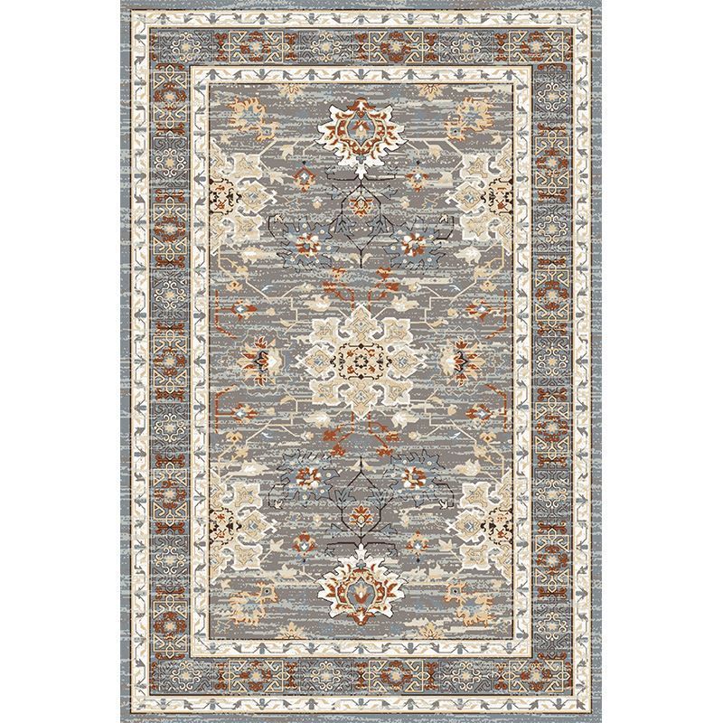 Moroccan Medallion Pattern Carpet Polyester Area Rug Stain Resistant Indoor Rug for Living Room