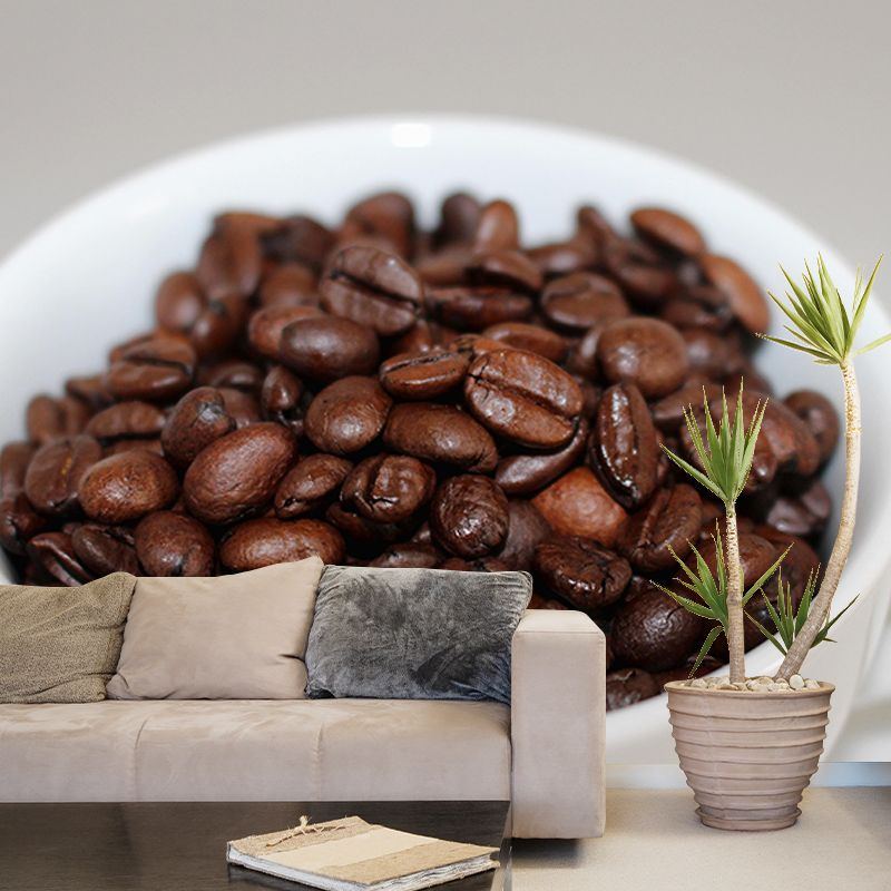 Roasted Coffee Beans Wall Mural for Coffee Shop Mildew Resistant Wall Covering