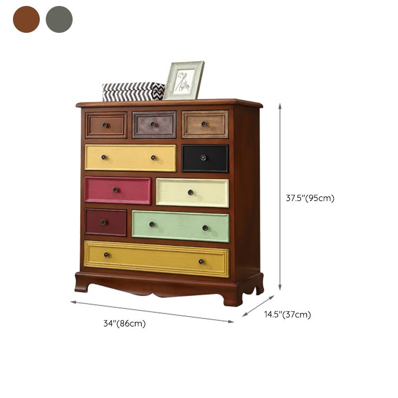 Nautical Bedroom Wooden Storage Chest Vertical Chest with Drawers