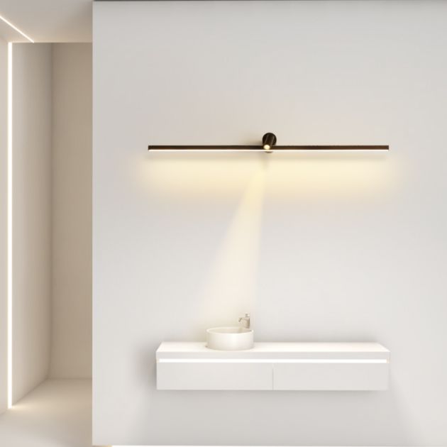 Simplicity Elongated Vanity Mirror Lights Metallic Wall Light Fixtures for Bathroom