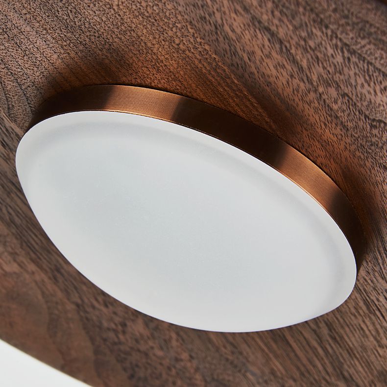 Wide Flared Walnut Wood Suspension Lamp Minimalist Dark Brown LED Pendant Lighting Fixture