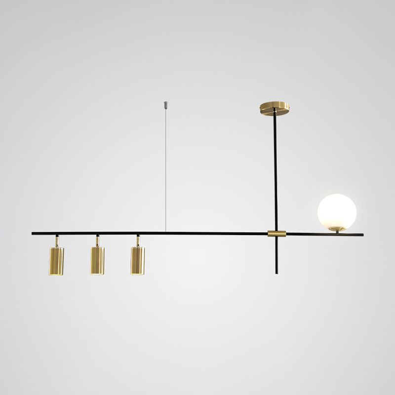 Luces de isla de forma lineal iluminación de isla de metal de estilo moderno