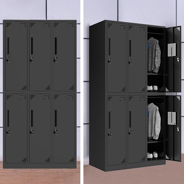 Black Steel Wardrobe Armoire Contemporary Hinged Wardrobe Cabinet