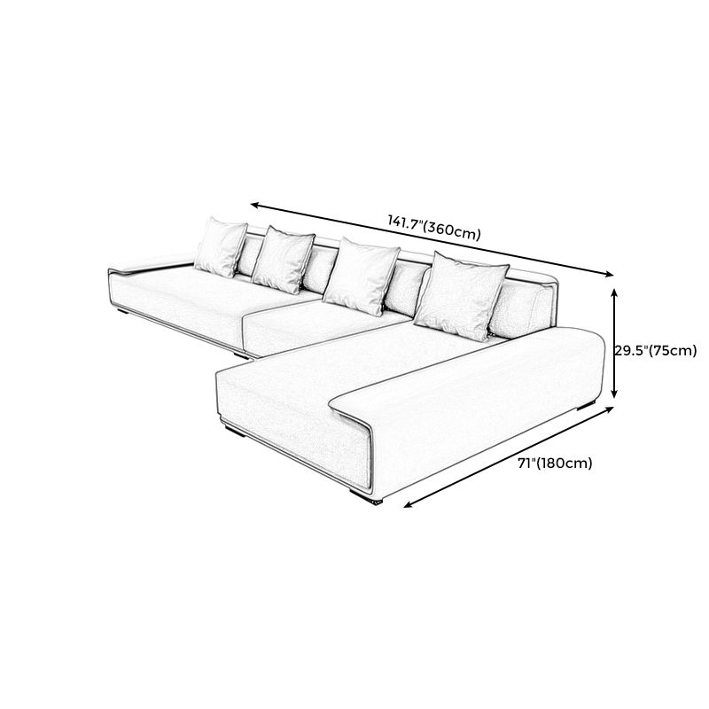 Dark Grey Modular Sectional with Square and Pillow Back Cushion