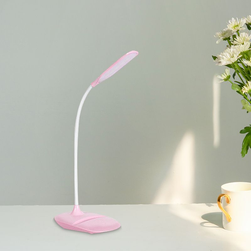 Blue/Pink/White LED Desk Lamp Contemporary Style Plastic Table Lamp for Bedside Study