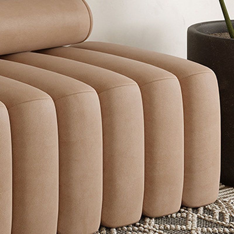 14.96" H Contemporary Solid Color Velvet Armless Sofa for Living Room