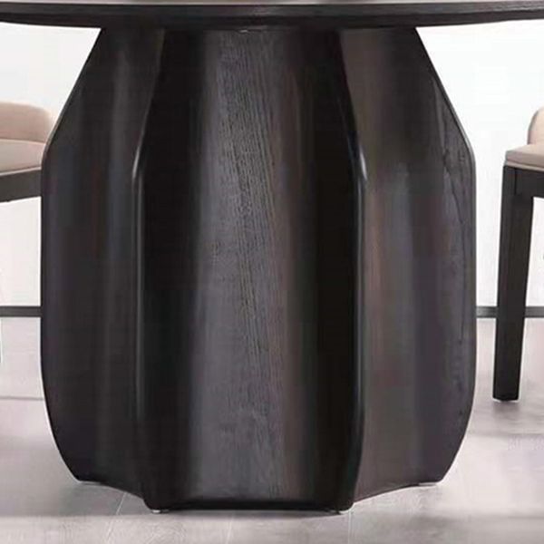 Round Standard Height Dining Table Modern Solid Wood Pedestal Dining Table