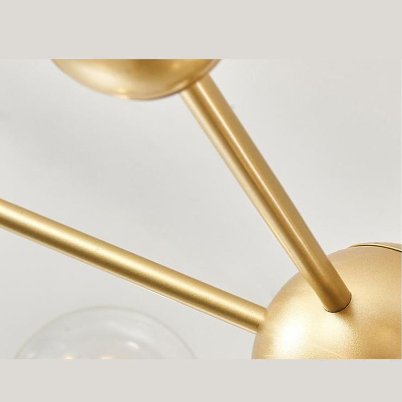 Molecular Shaped Living Room Chandelier Transparent Glass Globe Shade Contemporary Simplicity Style Lighting Pendant