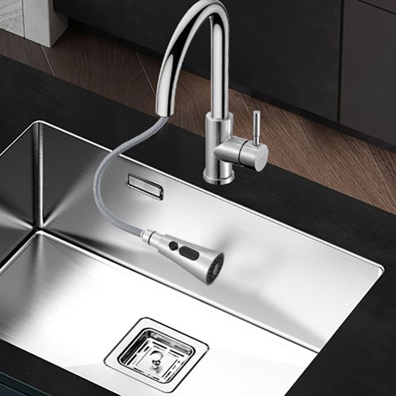 Kitchen Sink Stainless Steel Overflow Hole Design Kitchen Sink with Faucet