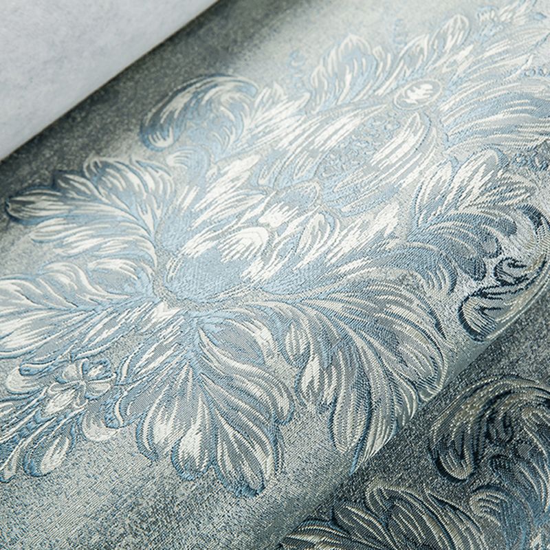 Damask Flower Wallpaper Roll Vintage 3D Embossed Wall Covering in Pastel Color, Unpasted