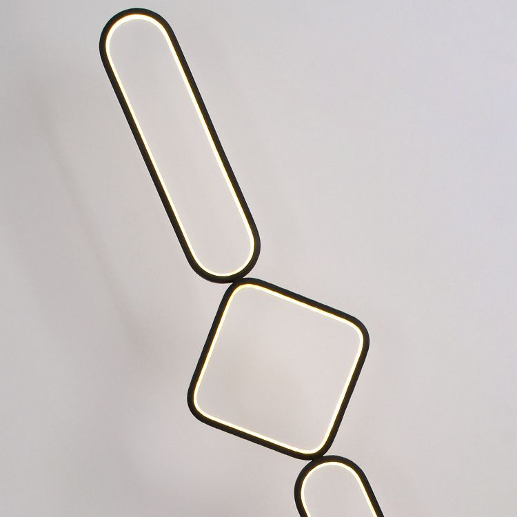 Geometrical Linear Floor Light Artistic Metal Bedroom Standing Light