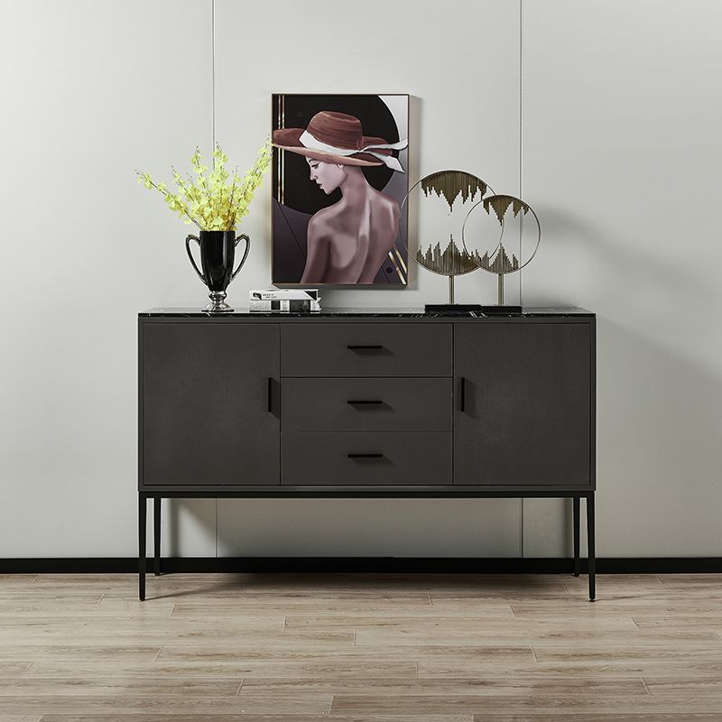 Modern Gray Buffet Sideboard Wood Buffet Server for Dining Room