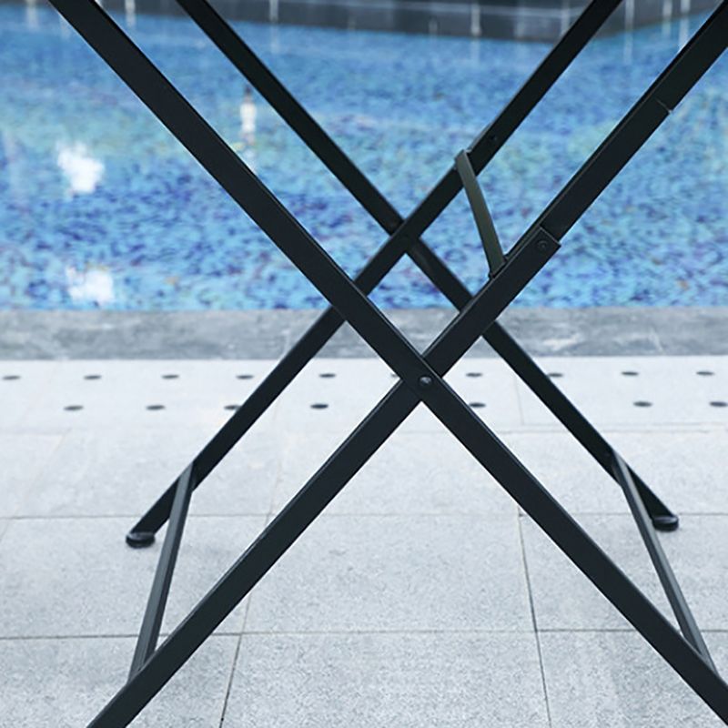 Metal Patio Dining Chair Modern Armless Outdoors Dining Chairs