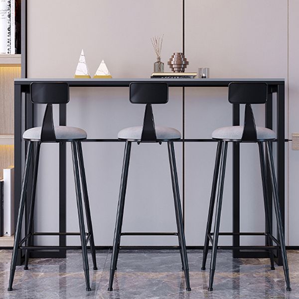 Contemporary Rectangle Bar Dining Table Stone Top and Iron Base  Bar Table