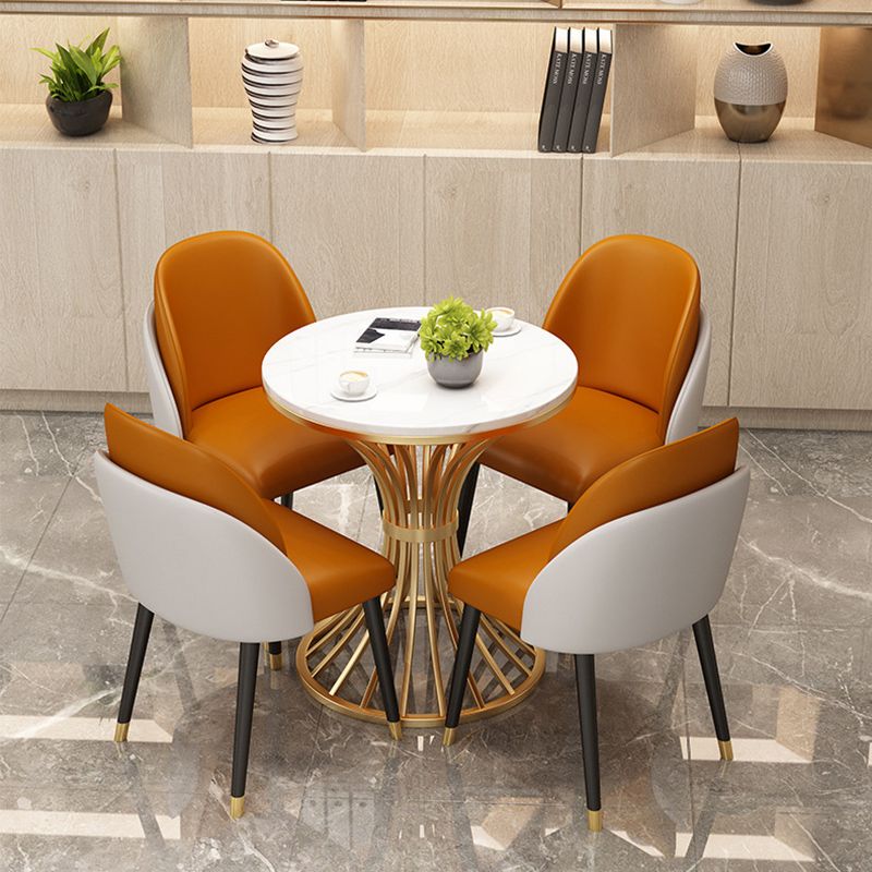 Dining Room Upholstered Chair Industrial Faux Leather Parsons Dining Chair