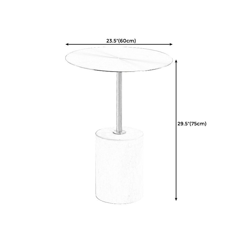 Iron End Table 15.7" Long Mid-Century Round Side Table in Grey