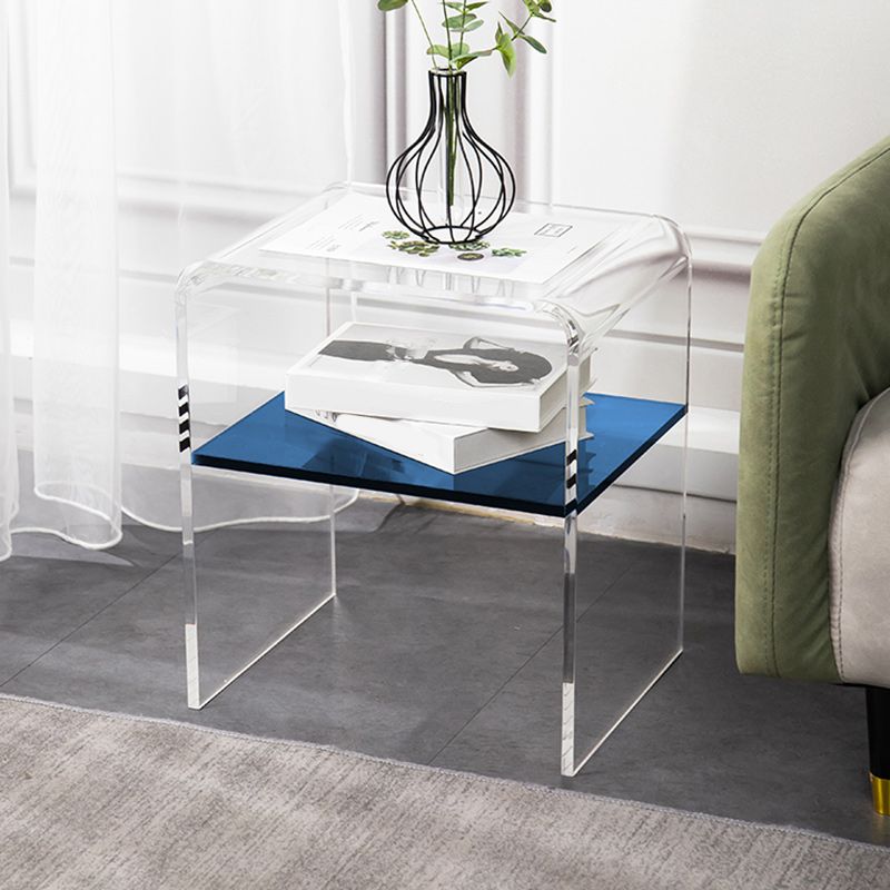 12" Wide Glam Corner Table Acrylic Storage Accent Side Table