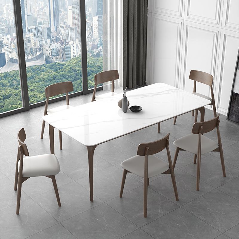 Middeleeuwse moderne gesinterde stenen tafel voor restaurant rechthoektafel met houten 4 poten