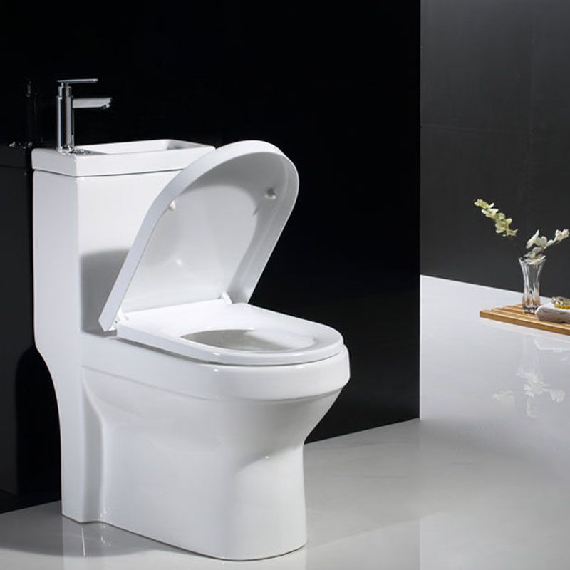 Modern Toilet Bowl Floor Mounted Porcelain All-In-One Flush Toilet