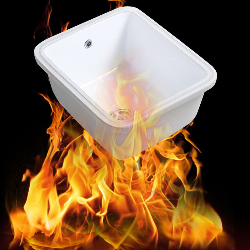 Modern Bathroom Sink Porcelain with Overflow and Drain Assembly Undermount Vanity Sink
