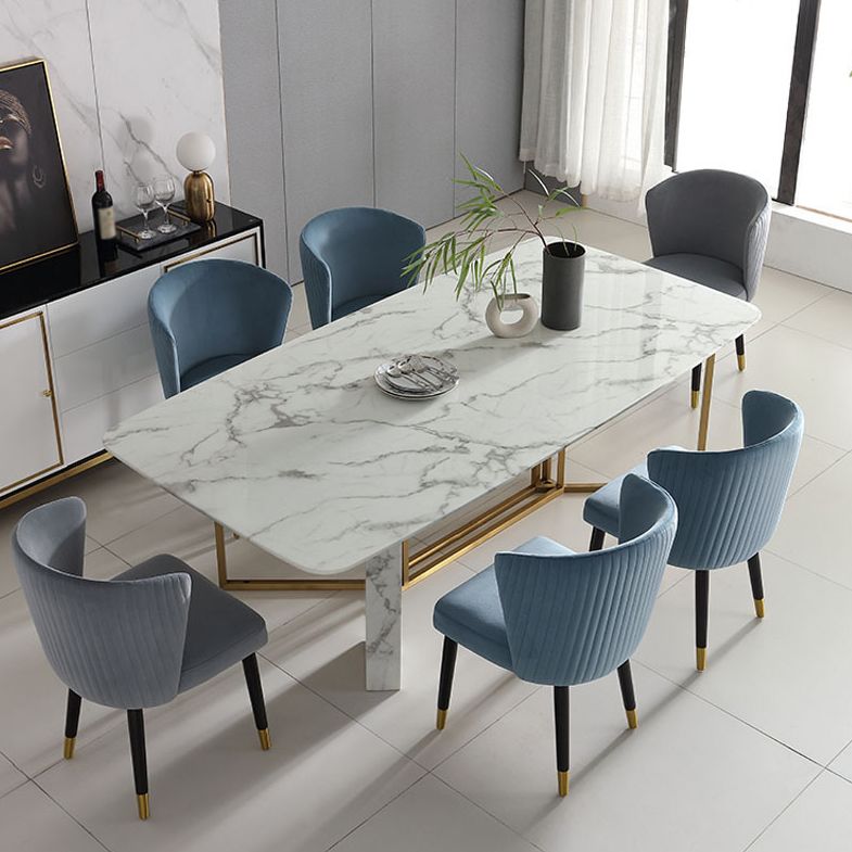 Stone Top Table Rectangle Dining Table for Home Kitchen Dinner