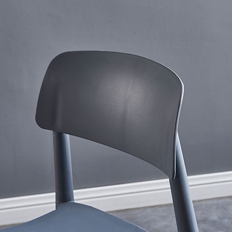 Contemporary Style Plastic Dining Chair Open Back Dining Side Chair for Kitchen