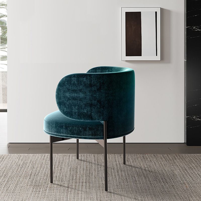 Modern Style Velvet Side Chair Arm Metal Side Chair for Home Use