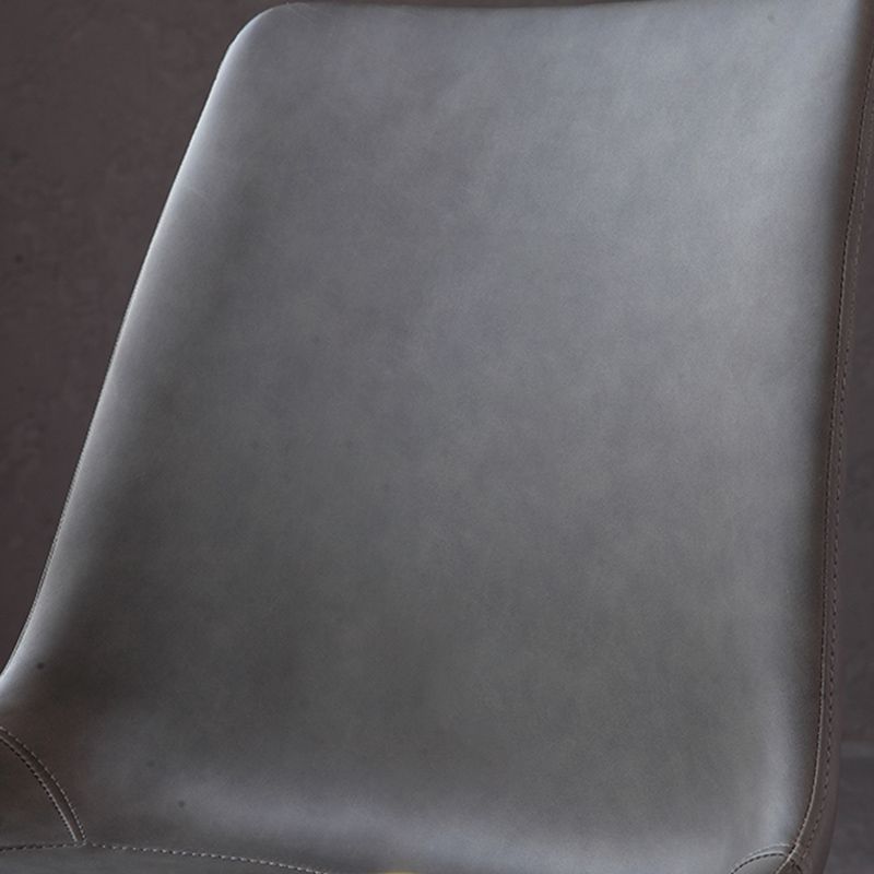 Metal Modern Dining Room Chair Metallic Finish Solid Back Dining Chair