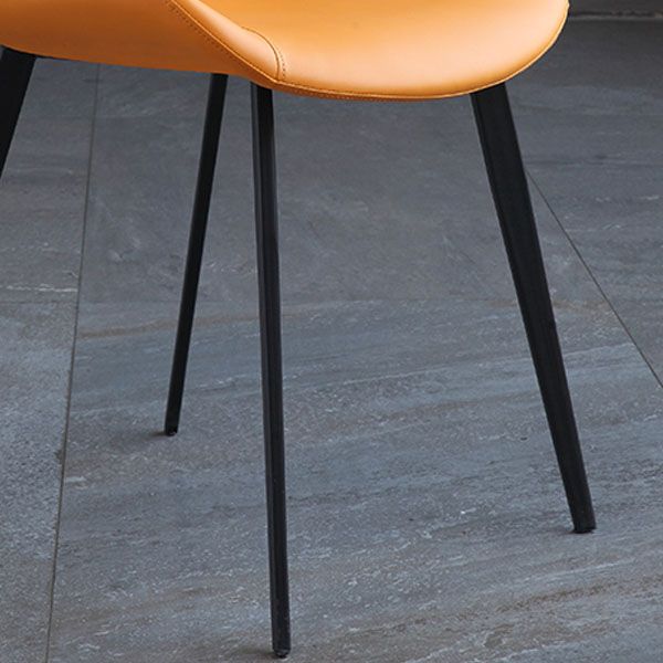 Armless Dining Chairs Industrial Faux Leather Kitchen Chairs for Dining Room