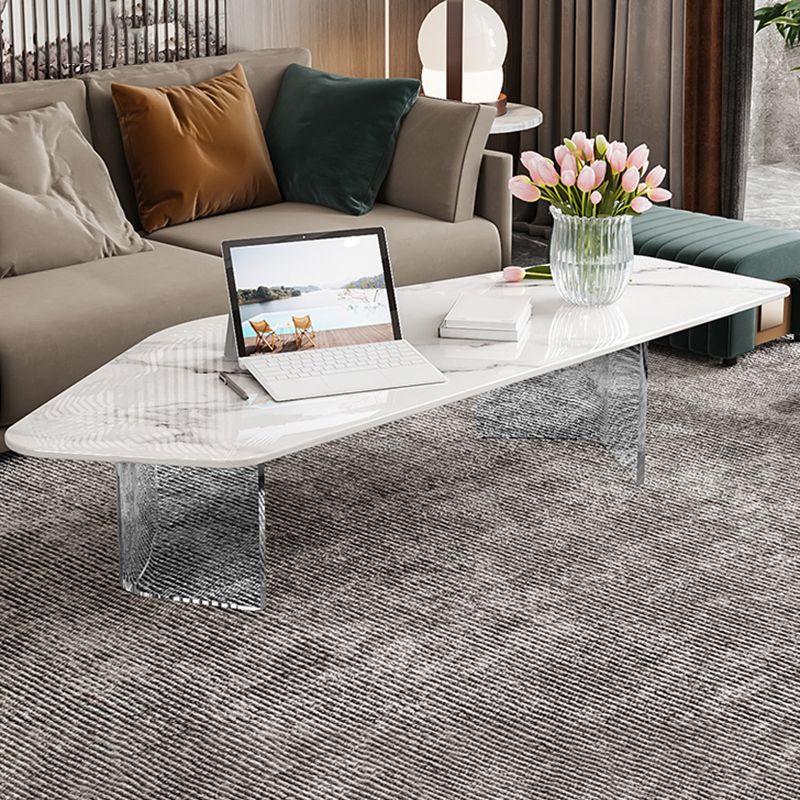 Modern Acrylic Legs Coffee Table Slate Coffee Table for Living Room