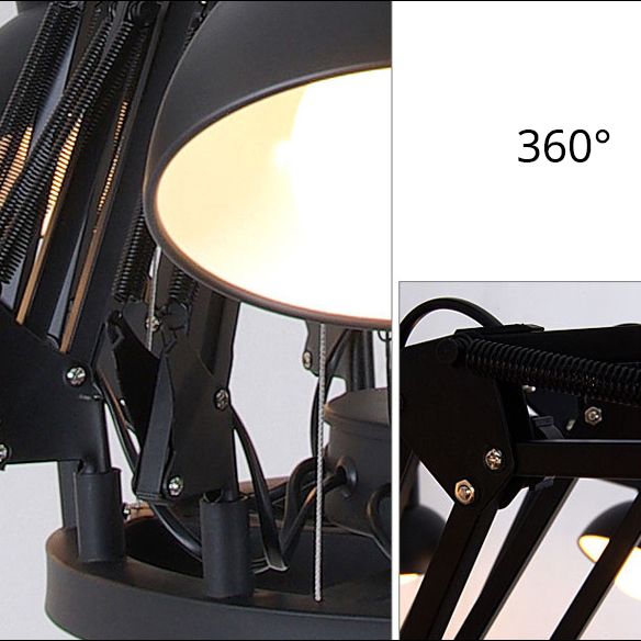 Adjustable Spider Chandelier Postmodern Metal Living Room Hanging Light with Bowl Shade