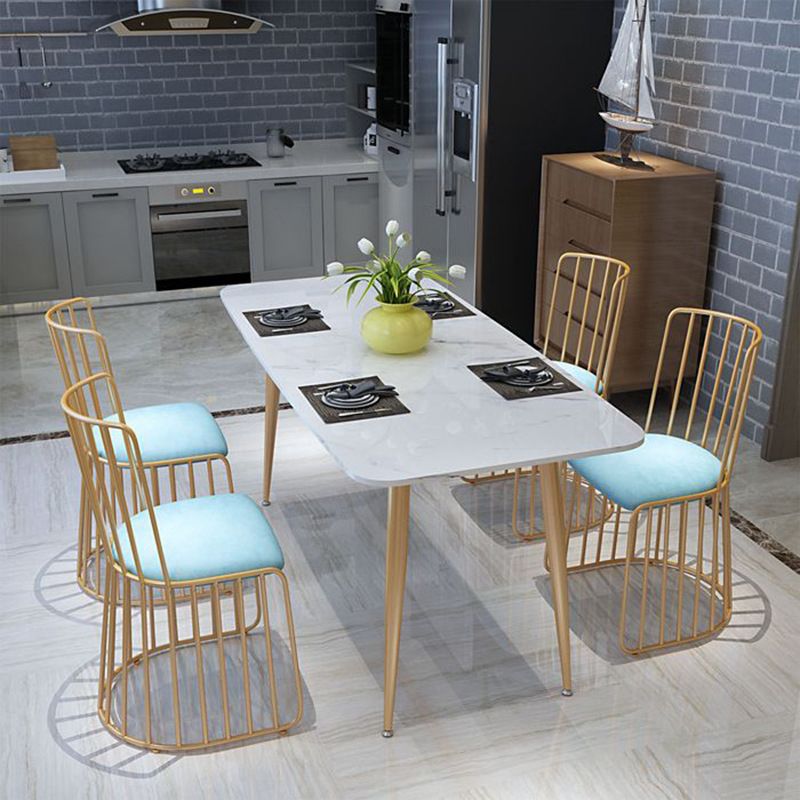 Glam Style 1/4/5 Pieces Dining Set Marble Table Kitchen Set for Dining Room