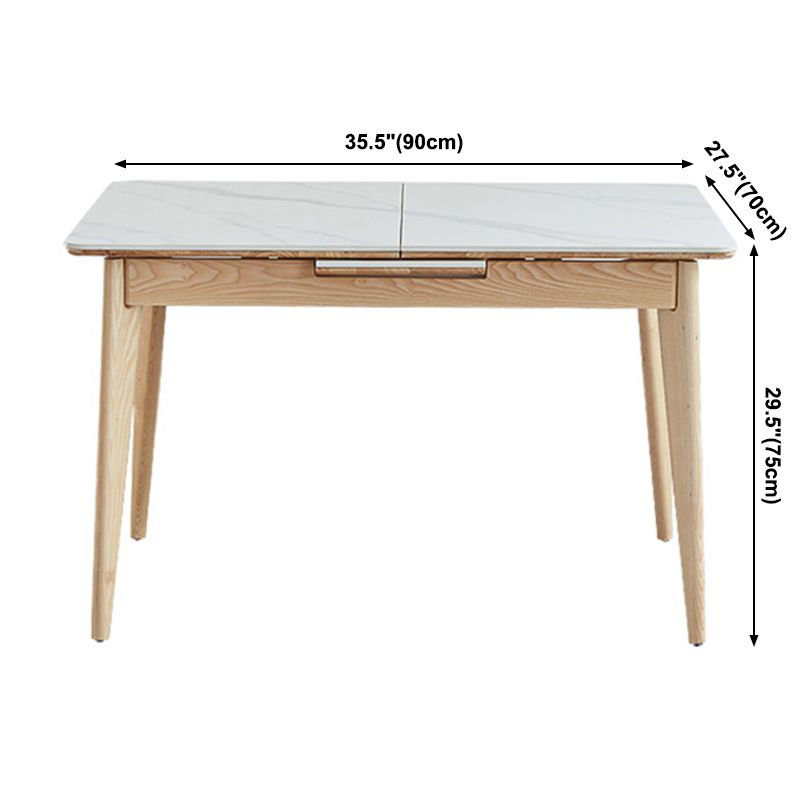 Rechthoekige uitschuifbare stenen eettafel Traditionele luxe dinettetafel met 1,20 meter