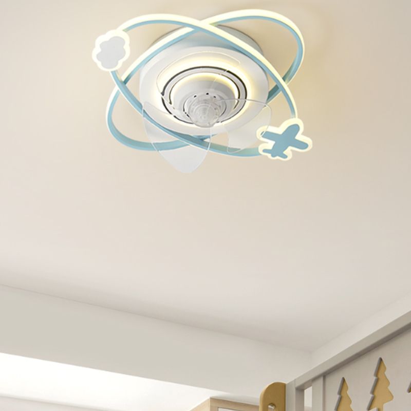 Metal Ceiling Fan Lighting Modern Style 5 Light Ceiling Fan Lamp for Bedroom