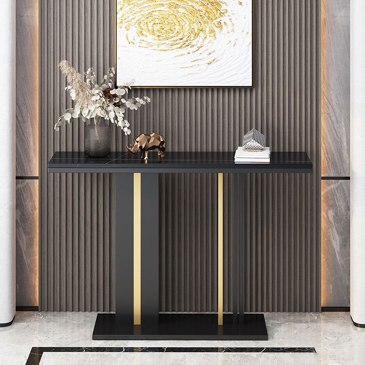 Modern Stone Console Table 1 Shelf 31.5" Tall End Table for Hall