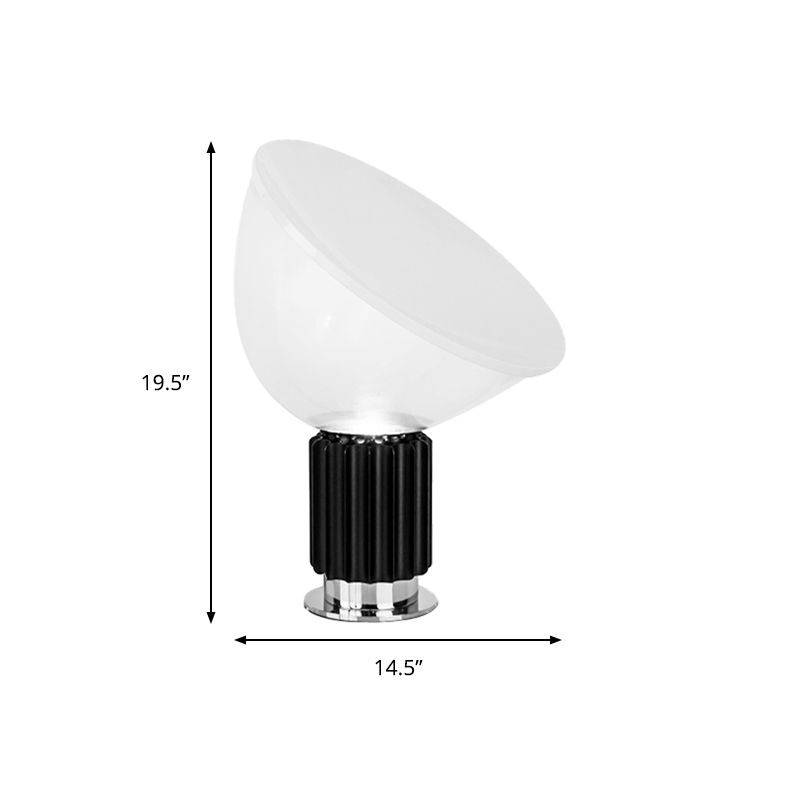 Dome Nachtkastje Lamp Modernistisch Helder Glas 1 Lamp 14,5"/19,5" Breed Zwart Leesboeklicht