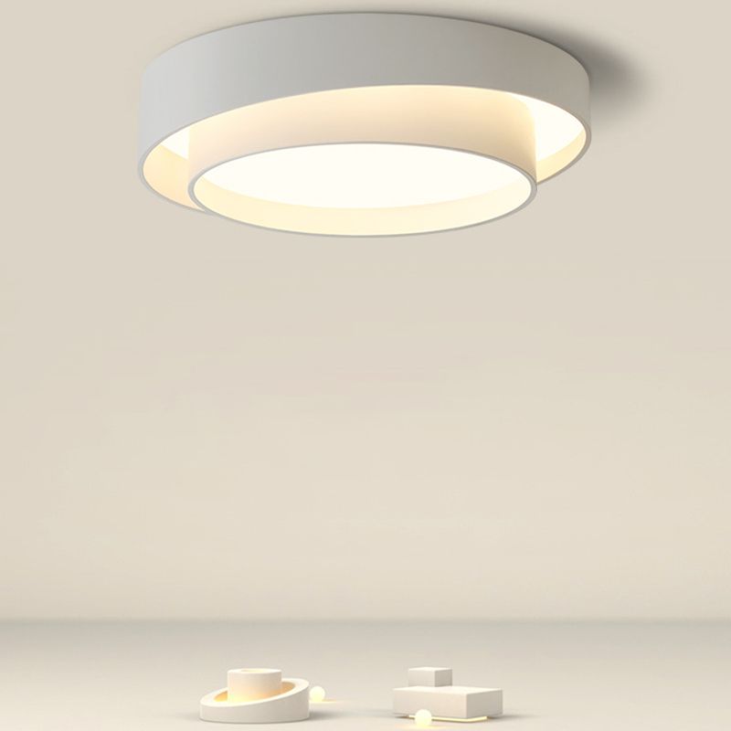Nordic Round Flush Mount Metal LED Ceiling Light Fixture for Bedroom