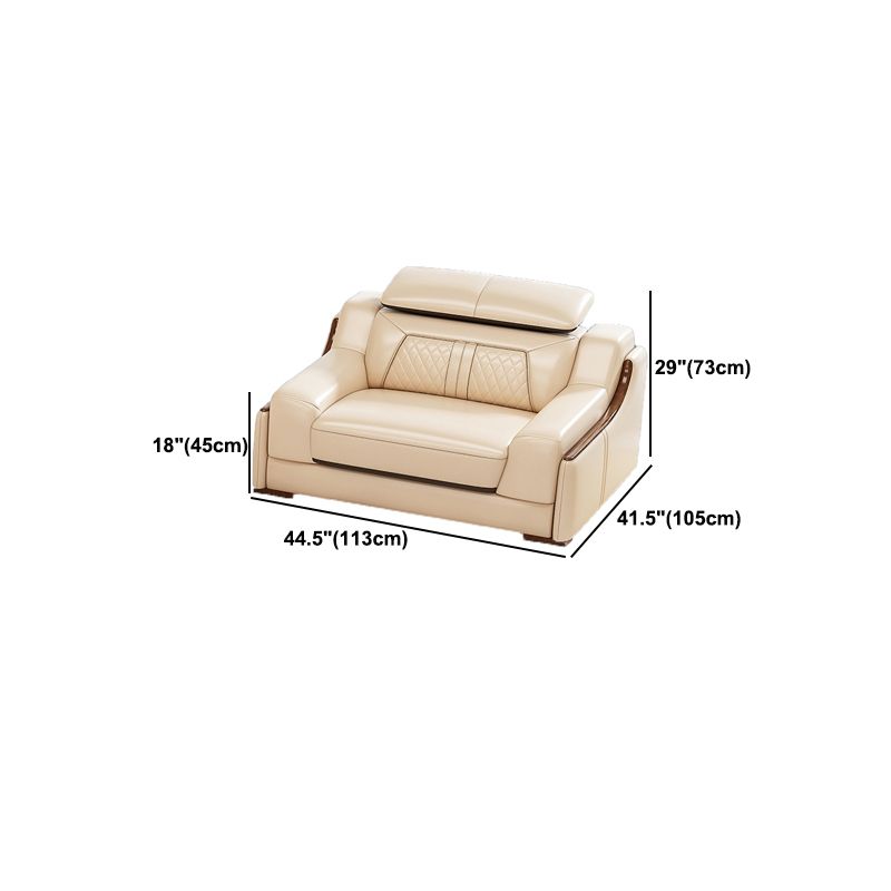 Contemporary Genuine Leather Stain-Resistant Sloped Arms Sofa & Chaise