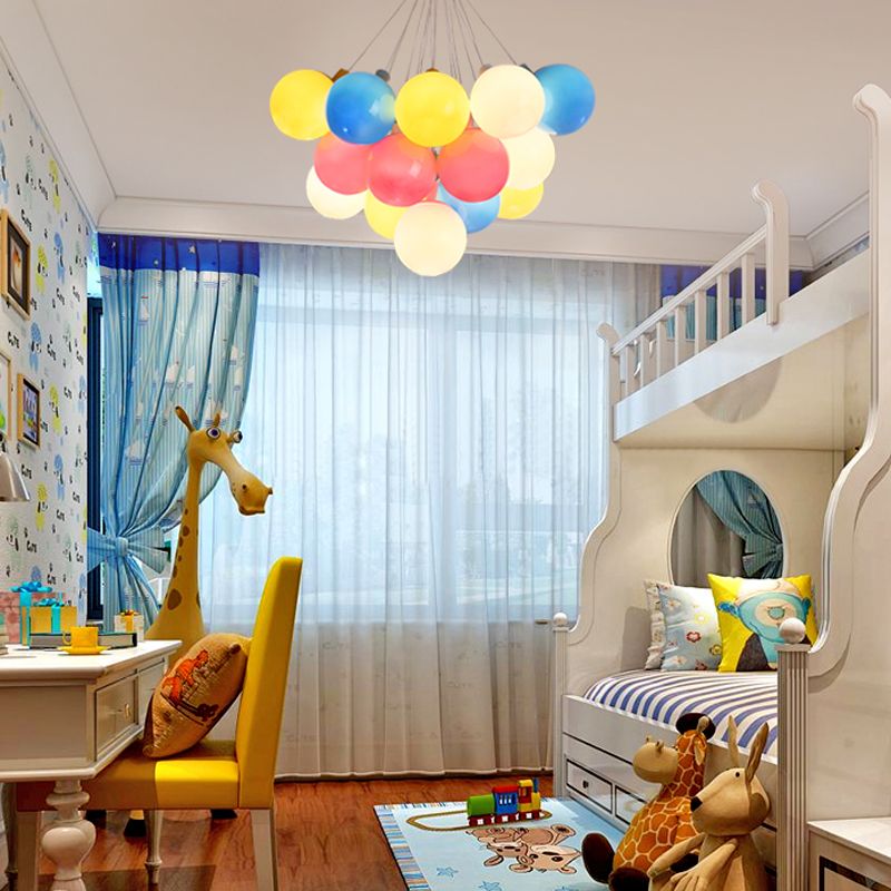 Balloon Colored Chandelier Light Simplicity Acrylic Pendant Light for Child Room