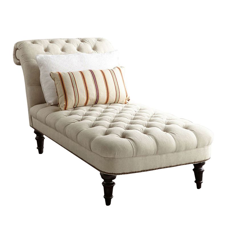 Modern Tufted Chaise Lounge Birch Armless Chaise for Bedroom and Living Room