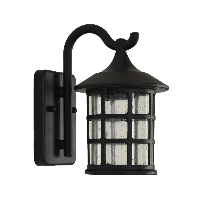 Modern Style Aluminum Wall Light Cage Shape Wall Sconce with Glass for Outdoors