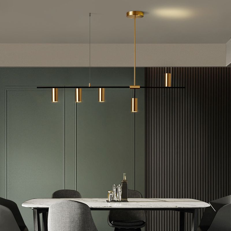 Modern Dining Chandelier Light Cylindrical Shade Pendant Light Fixture for Dining Room