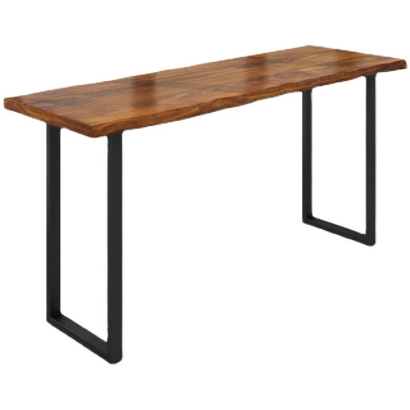 Brown Modern Style Bar Table Solid Wood and Iron Coffee Shop Bar Table
