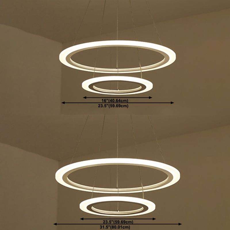 Moderne minimalisme -stijl LED hanger kroonluchter licht acryl hanger verlichting voor woonkamer