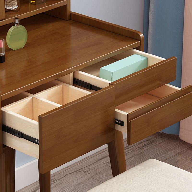 Scandinavian Mirrored Make-up Vanity Solid Wood Dressing Table