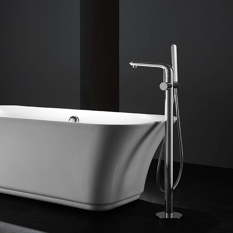 Traditional Floor Mounted Metal Freestanding Tub Filler Swivel Tub Filler Trim