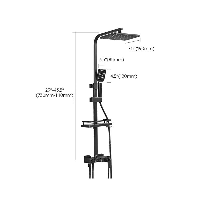 Modern Adjustable Water Flow Shower Faucet Shower Arm Hose Shower System on Wall